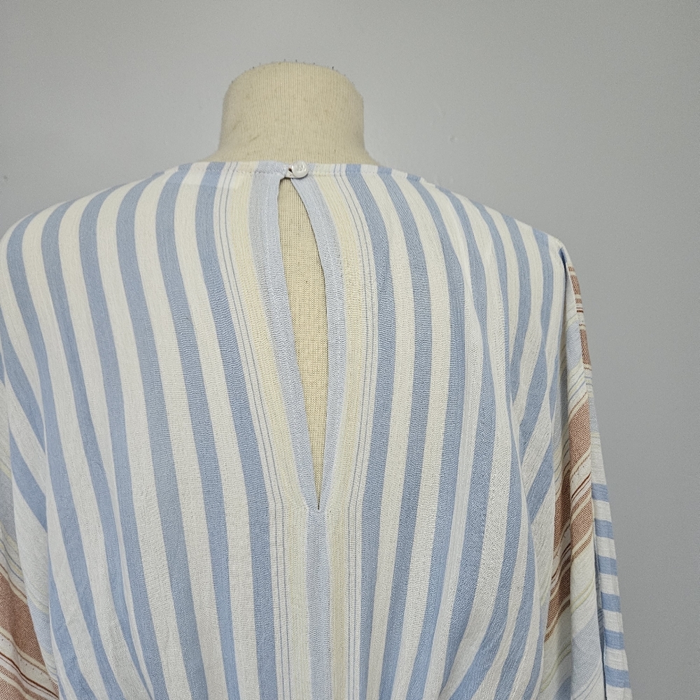 Olive Scent Stripe Three-Quarter Sleeve Romper Medium NEW - Picture 9 of 16